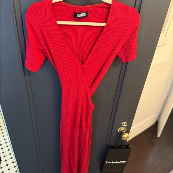 Reformation Red Ribbed Dress - Picture 4 of 5